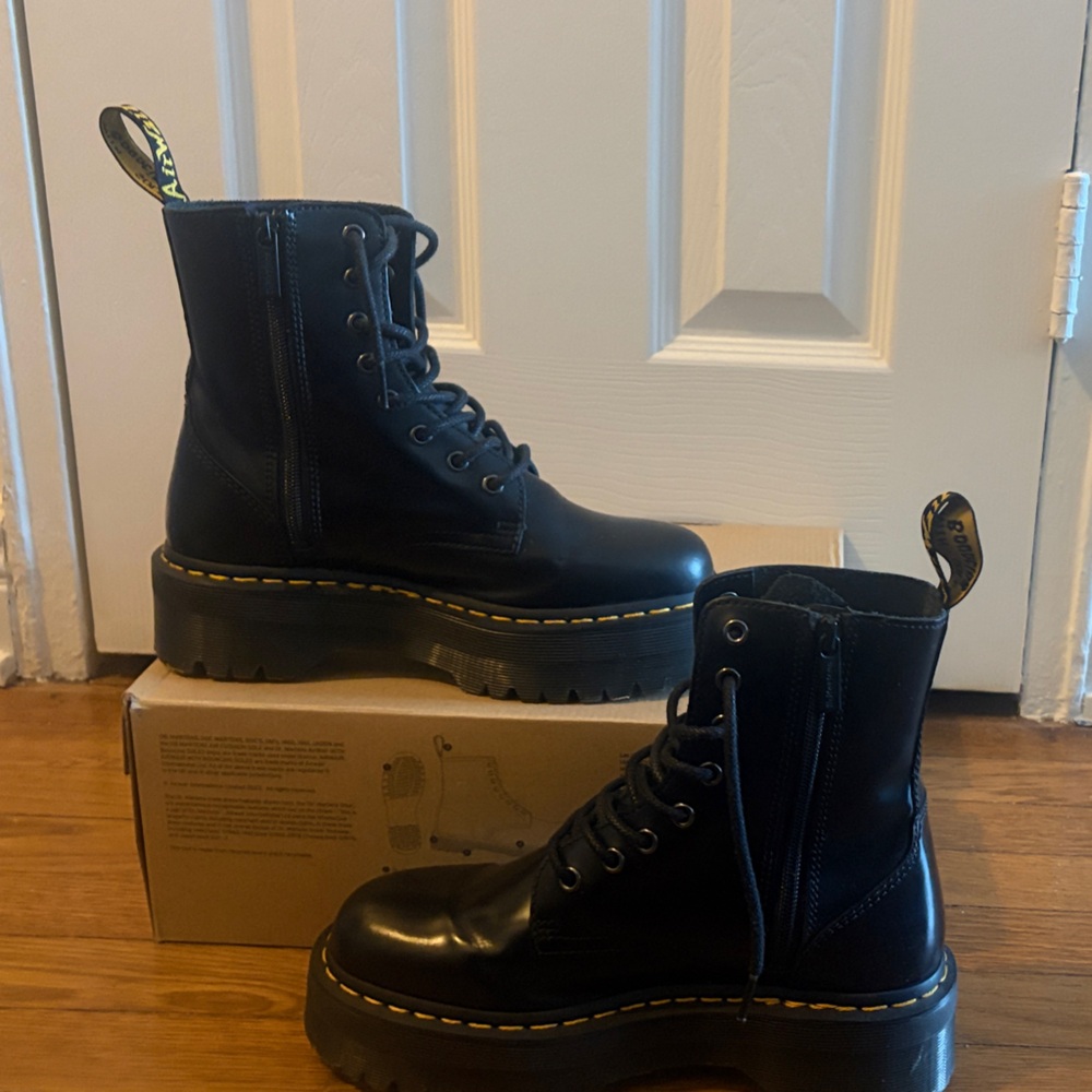 Dr. Martens Black Lace-Up Platform Boots - Picture 6 of 6